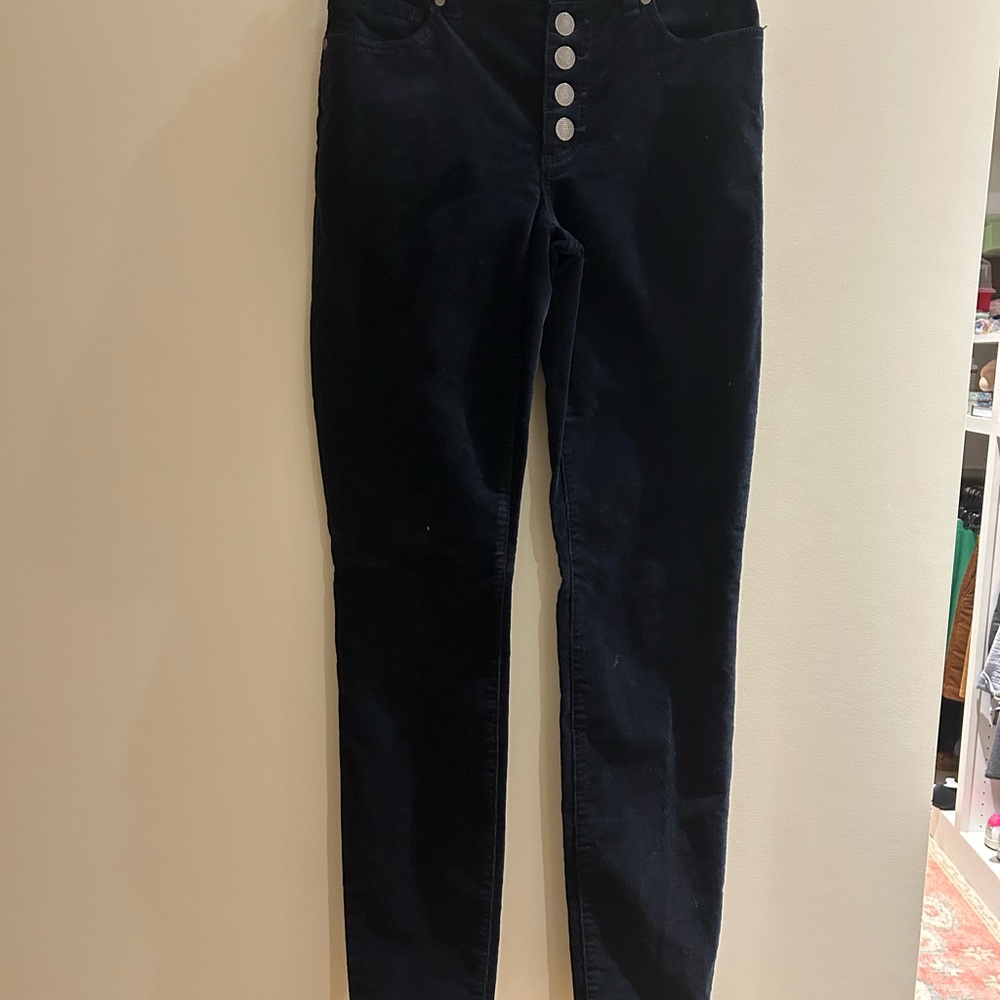 CAbi 4236 Buttonfly Skinny Corduroy Dark Saphire Blue Size 2